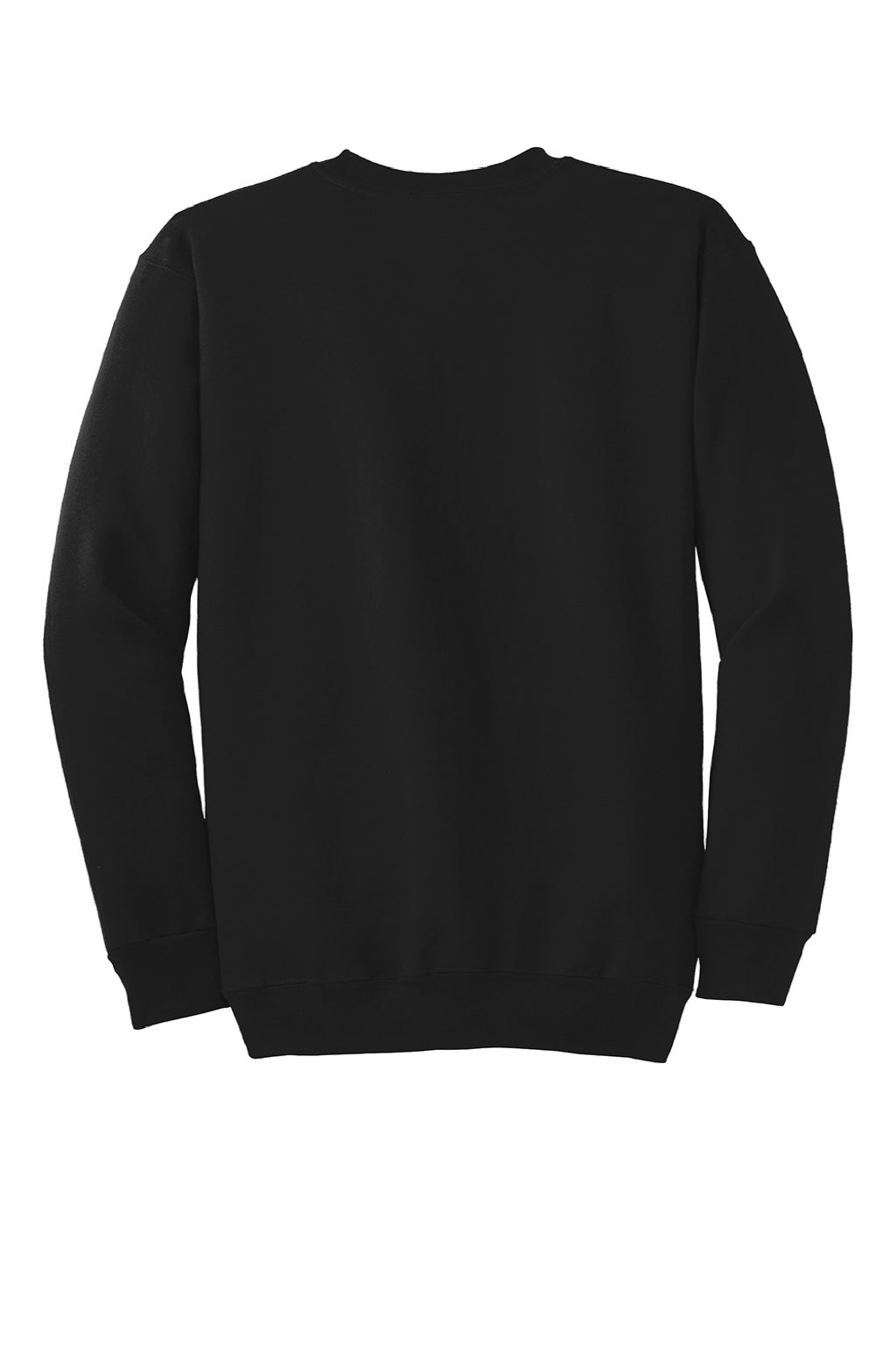 Port & Company PC90/PC90T Mens Essential Pill Resistant Fleece Crewneck Sweatshirt Jet Black Flat Back