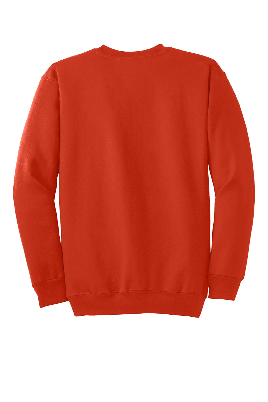 Port & Company PC90/PC90T Mens Essential Pill Resistant Fleece Crewneck Sweatshirt Orange Flat Back