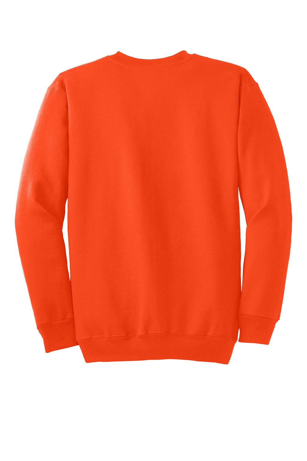 Port & Company PC90/PC90T Mens Essential Pill Resistant Fleece Crewneck Sweatshirt Safety Orange Flat Back