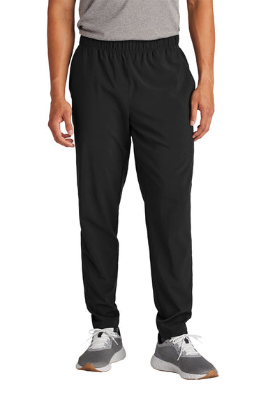 Sport-Tek PST485 Mens Repeat Moisture Wicking Pants w/ Pockets Black Model Front