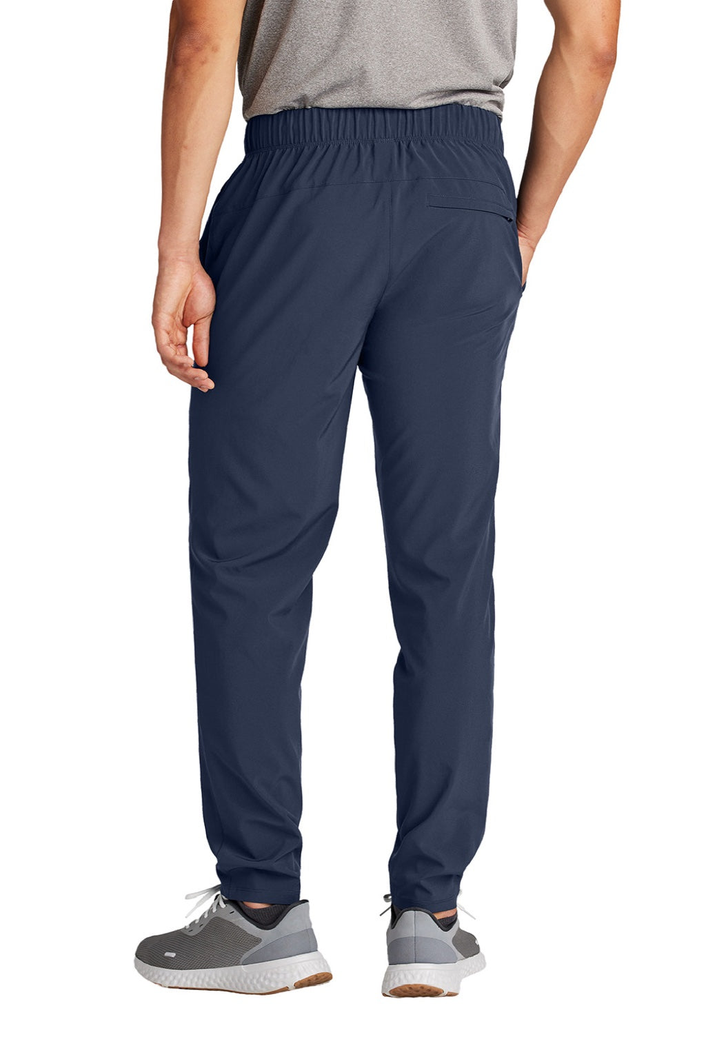 Sport-Tek PST485 Mens Repeat Moisture Wicking Pants w/ Pockets True Navy Blue Model Back