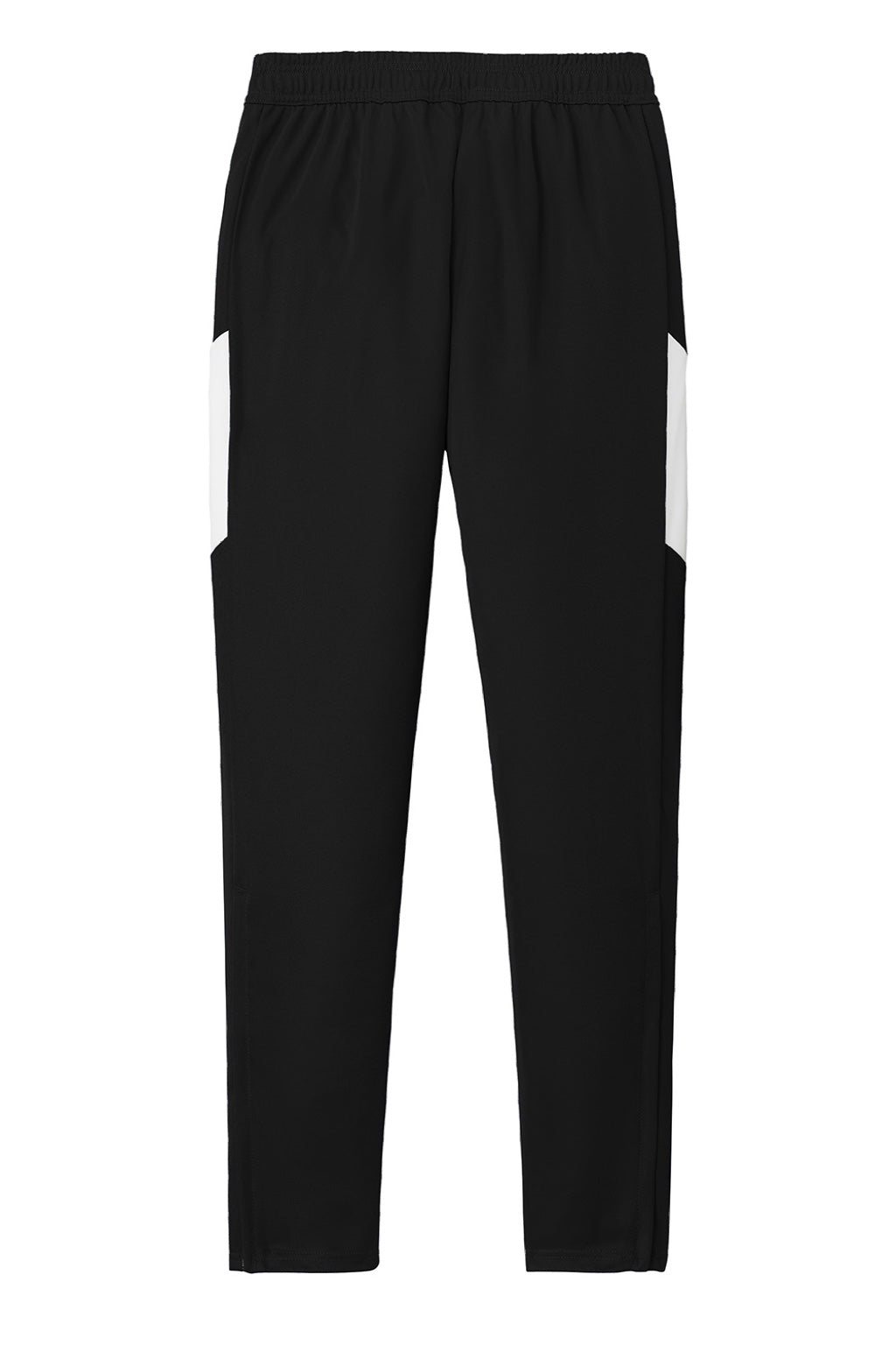 Sport-Tek PST800 Mens Moisture Wicking Travel Pants w/ Pockets Black/White Flat Back