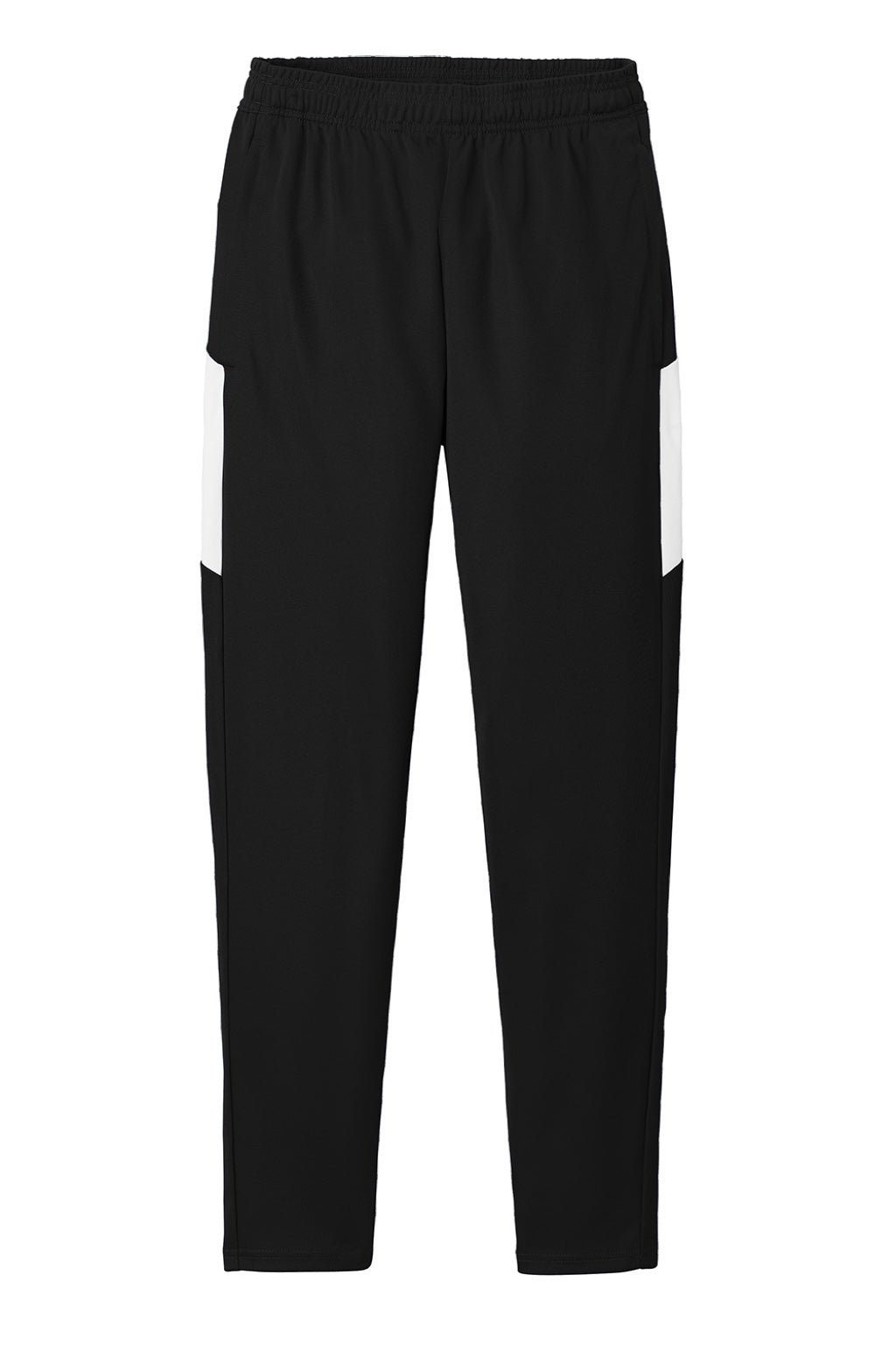 Sport-Tek PST800 Mens Moisture Wicking Travel Pants w/ Pockets Black/White Flat Front