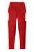 Sport-Tek PST800 Mens Moisture Wicking Travel Pants w/ Pockets Deep Red/White Flat Back