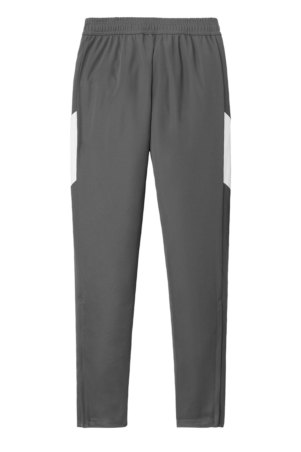 Sport-Tek PST800 Mens Moisture Wicking Travel Pants w/ Pockets Iron Grey/White Flat Back