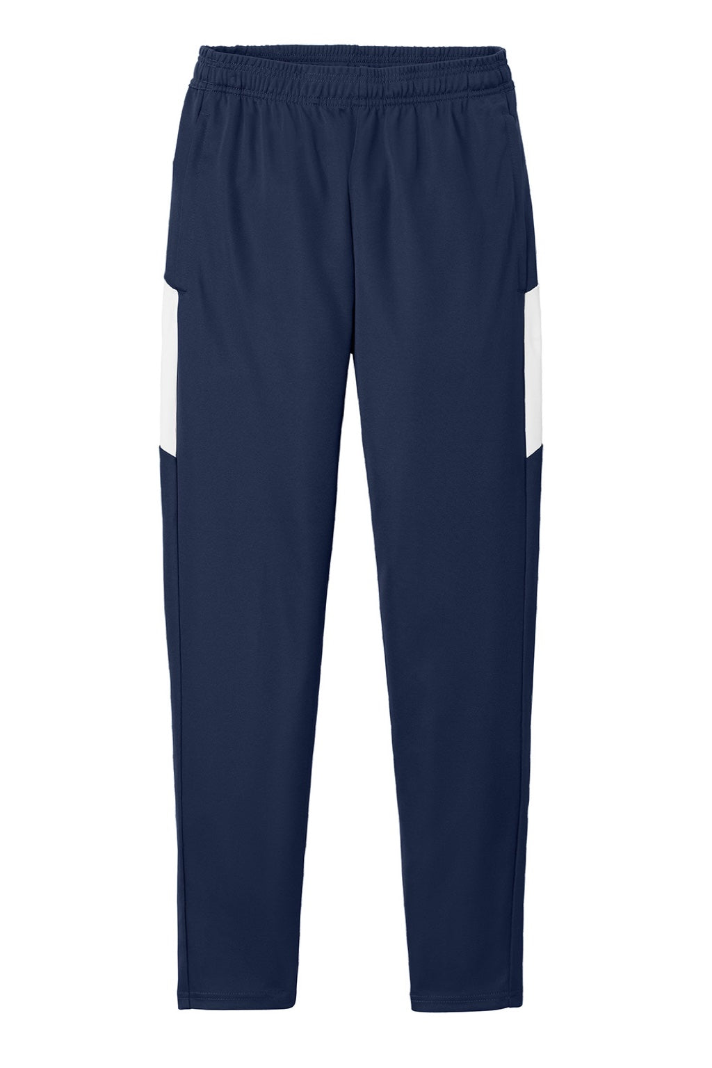 Sport-Tek PST800 Mens Moisture Wicking Travel Pants w/ Pockets True Navy Blue/White Flat Front
