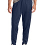 Sport-Tek Mens Moisture Wicking Travel Pants w/ Pockets - True Navy Blue/White