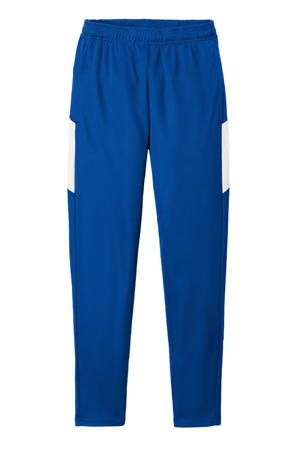 Sport-Tek PST800 Mens Moisture Wicking Travel Pants w/ Pockets True Royal Blue/White Flat Front