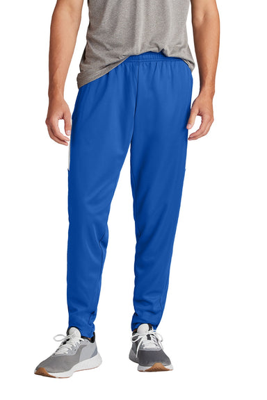 Sport-Tek PST800 Mens Moisture Wicking Travel Pants w/ Pockets True Royal Blue/White Model Front