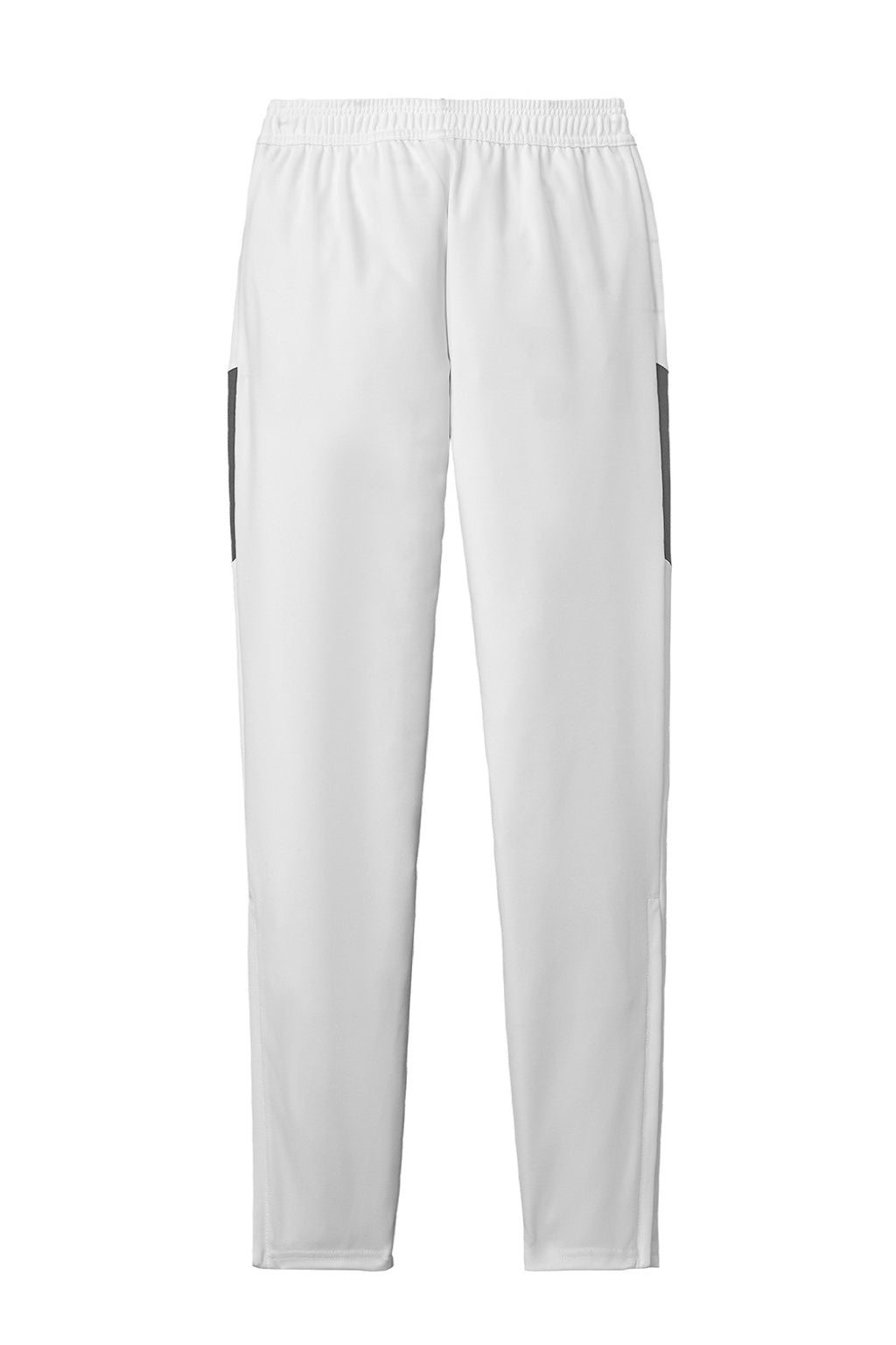 Sport-Tek PST800 Mens Moisture Wicking Travel Pants w/ Pockets White/Iron Grey Flat Back
