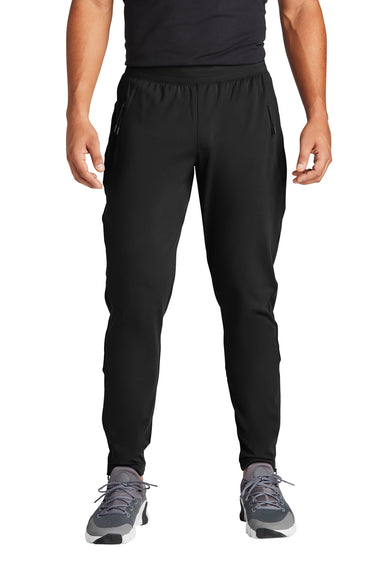 Sport-Tek PST871 Mens Circuit Jogger Sweatpants w/ Pockets Deep Black Model Front