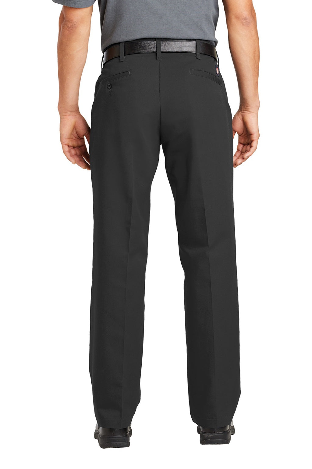 Red Kap PT60 Mens Elastic Insert Wrinkle Resistant Pants w/ Pocket Charcoal Grey Model Back