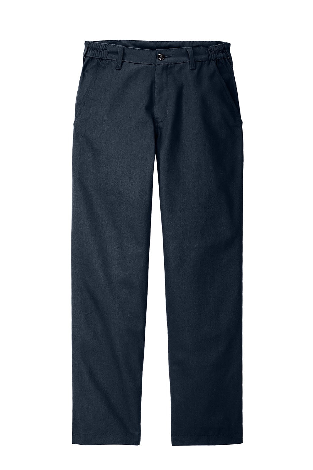 Red Kap PT60 Mens Elastic Insert Wrinkle Resistant Pants w/ Pocket Navy Blue Flat Front