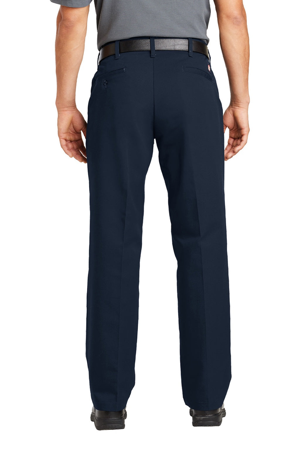 Red Kap PT60 Mens Elastic Insert Wrinkle Resistant Pants w/ Pocket Navy Blue Model Back