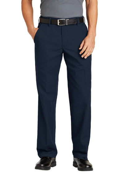 Red Kap PT60 Mens Elastic Insert Wrinkle Resistant Pants w/ Pocket Navy Blue Model Front