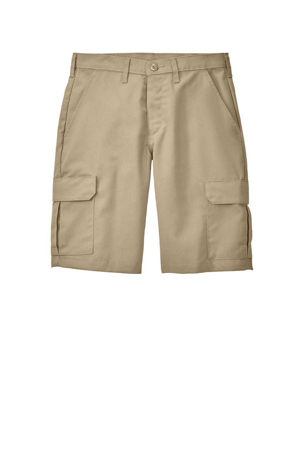Red Kap PT66 Mens Industrial Stain Resistant Cargo Shorts w/ Pockets Khaki Brown Flat Front
