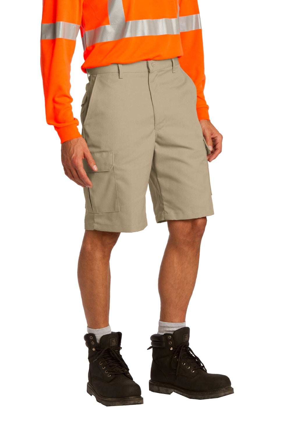 Red Kap PT66 Mens Industrial Stain Resistant Cargo Shorts w/ Pockets Khaki Brown Model 3q