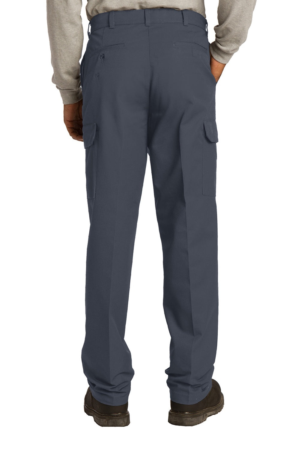 Red Kap PT88 Mens Industrial Wrinkle Resistant Cargo Pants w/ Pockets Charcoal Grey Model Back