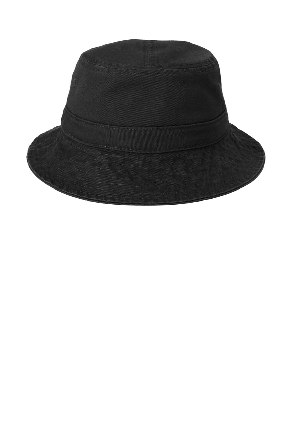 Port Authority Hats PWSH2 Mens Bucket Hat Black Flat Front