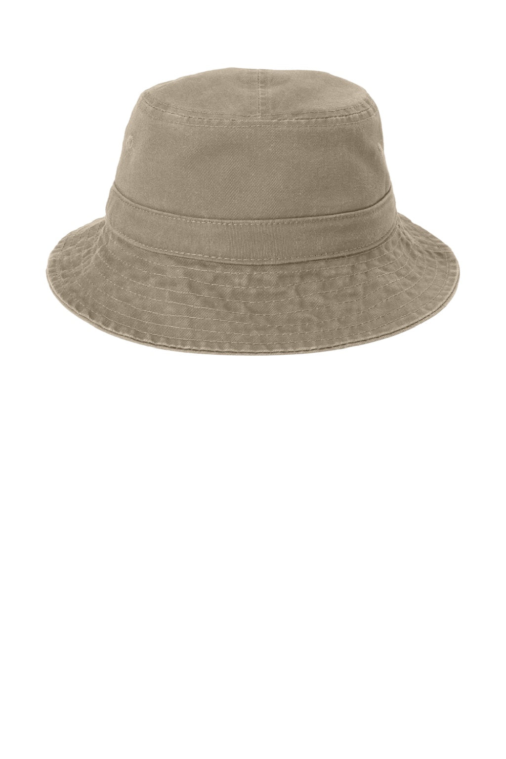 Port Authority Hats PWSH2 Mens Bucket Hat Khaki Brown Flat Front
