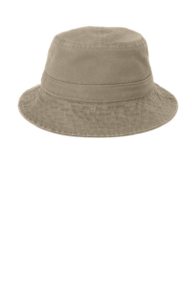 Port Authority Hats PWSH2 Mens Bucket Hat Khaki Brown Flat Front