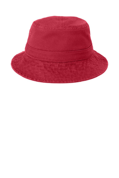 Port Authority Hats PWSH2 Mens Bucket Hat Red Flat Front