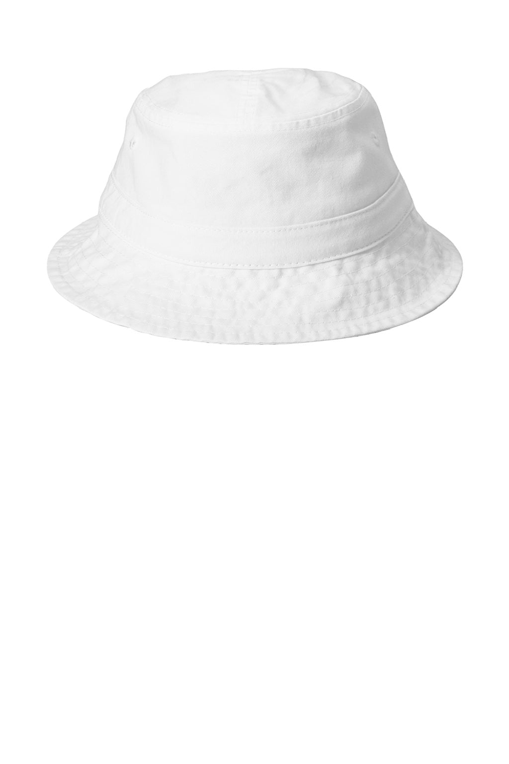 Port Authority Hats PWSH2 Mens Bucket Hat White Flat Front