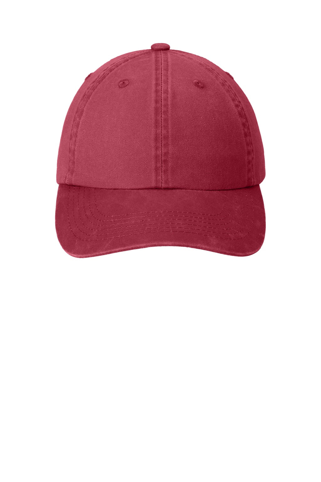 Port Authority Hats PWU Mens Adjustable Hat Berry Red Flat Front