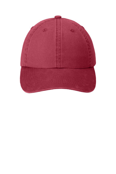 Port Authority Hats PWU Mens Adjustable Hat Berry Red Flat Front