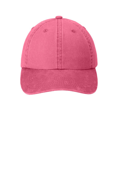 Port Authority Hats PWU Mens Adjustable Hat Bright Pink Flat Front