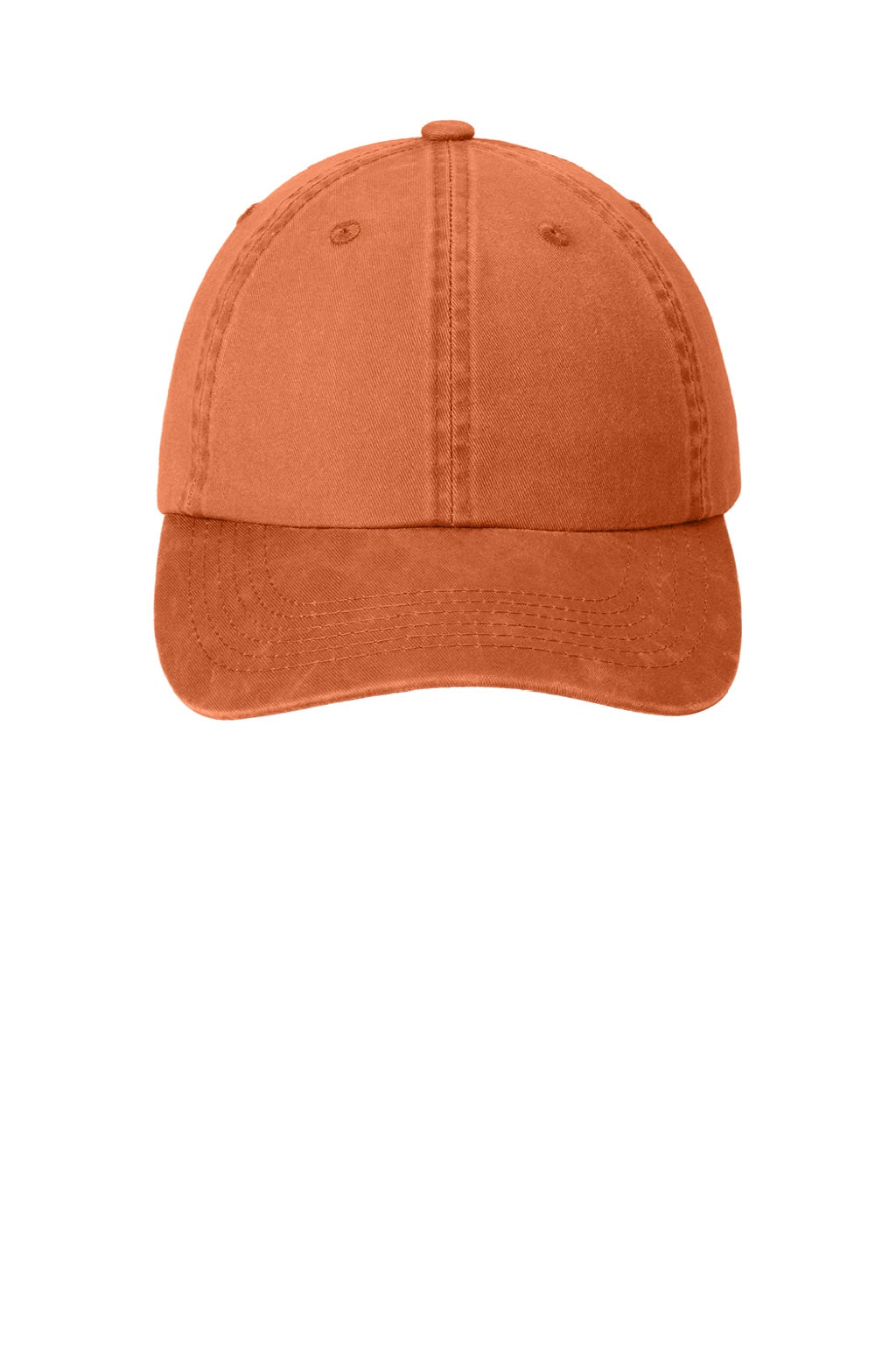 Port Authority Hats PWU Mens Adjustable Hat Cooked Carrot Orange Flat Front