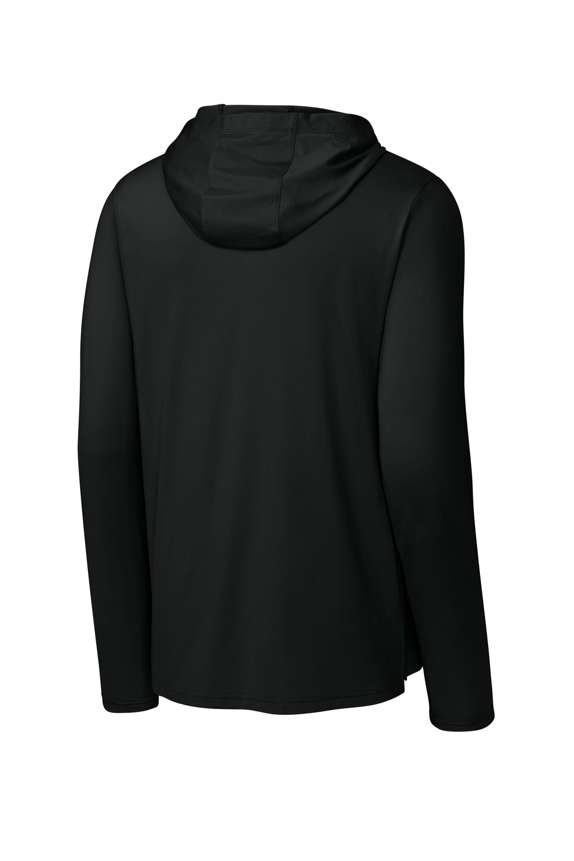 Richardson RA7110LSH Mens Clutch Long Sleeve Hooded T-Shirt Hoodie Black Forn Back