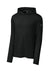 Richardson RA7110LSH Mens Clutch Long Sleeve Hooded T-Shirt Hoodie Black Form Front