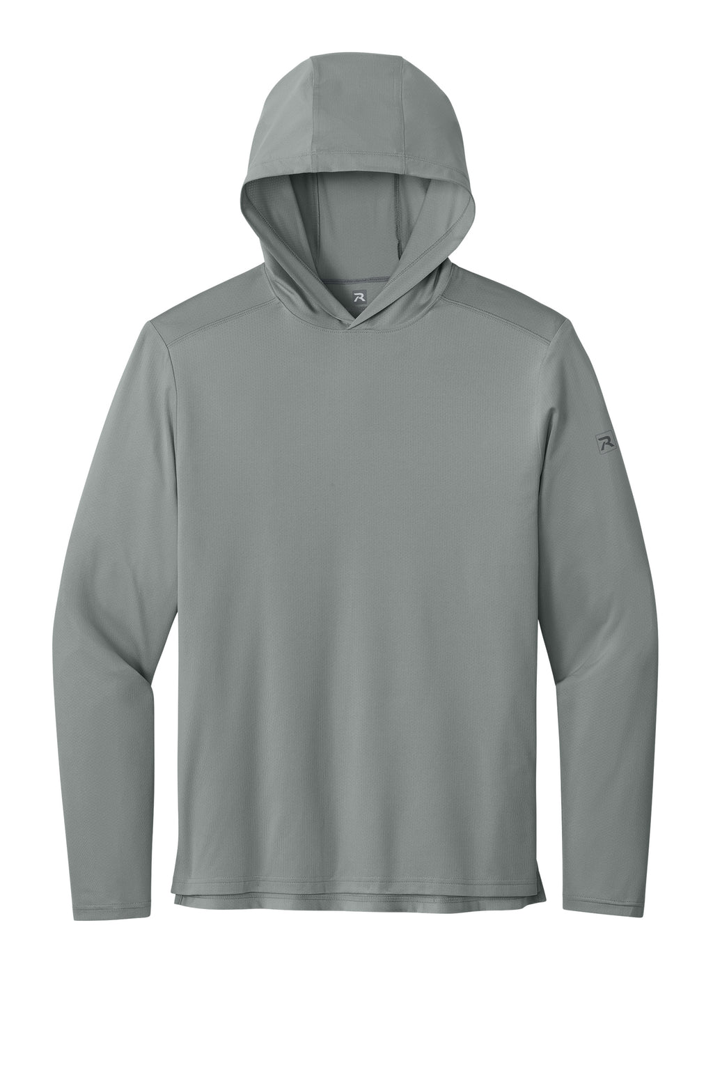 Richardson RA7110LSH Mens Clutch Long Sleeve Hooded T-Shirt Hoodie Grey Flat Front