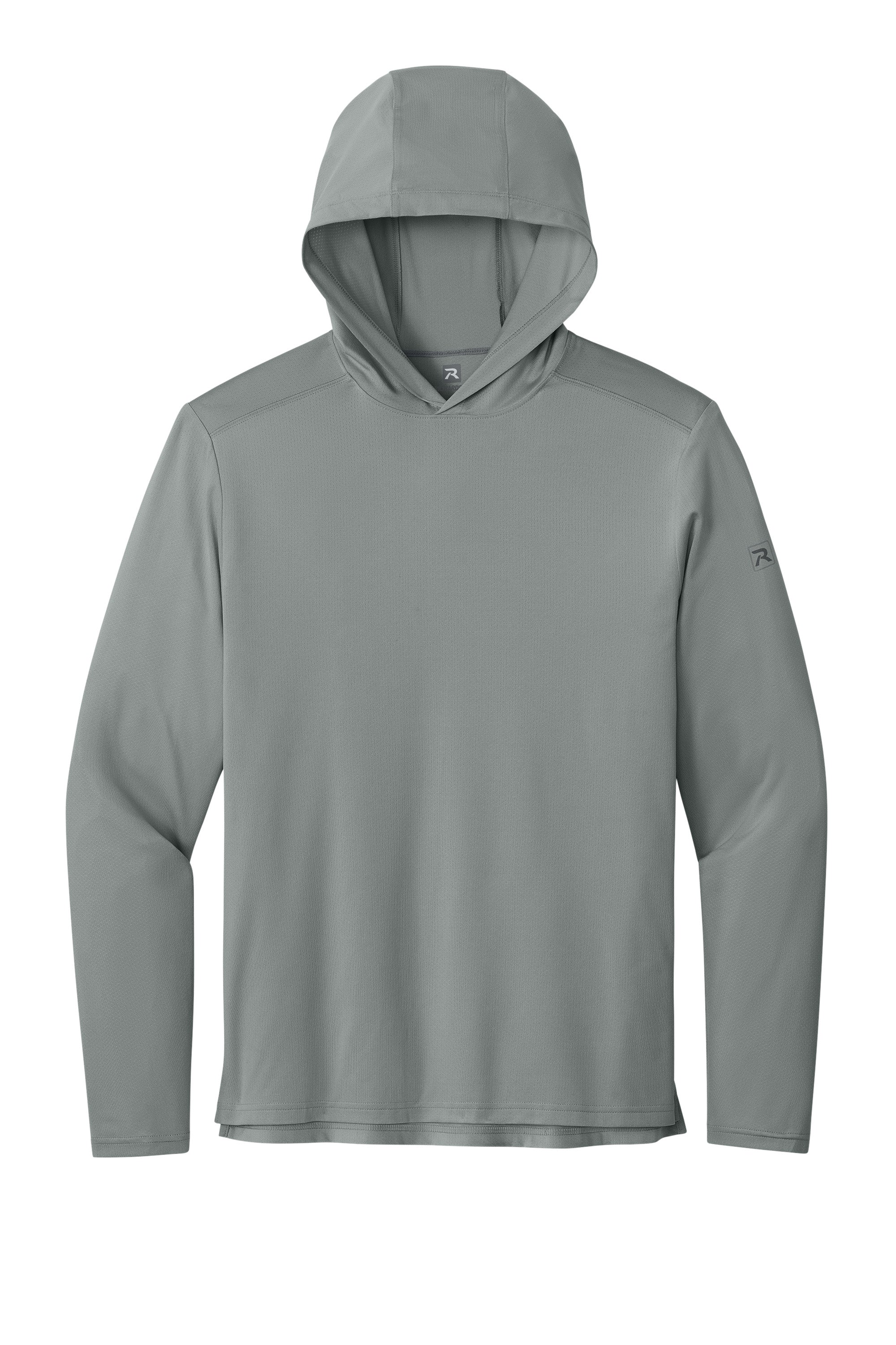 Richardson RA7110LSH Mens Clutch Long Sleeve Hooded T-Shirt Hoodie Grey Flat Front
