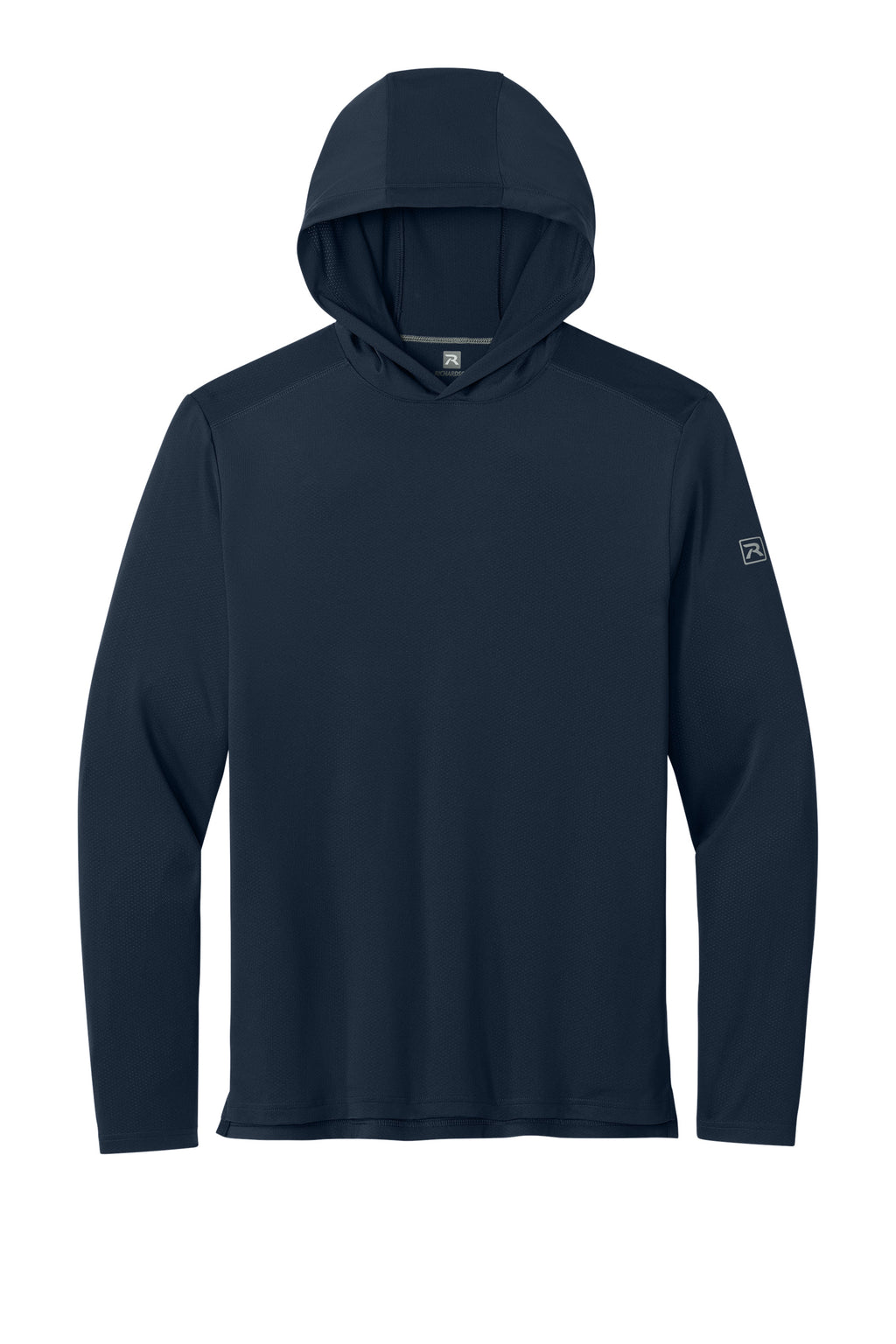 Richardson RA7110LSH Mens Clutch Long Sleeve Hooded T-Shirt Hoodie Navy Blue Flat Front