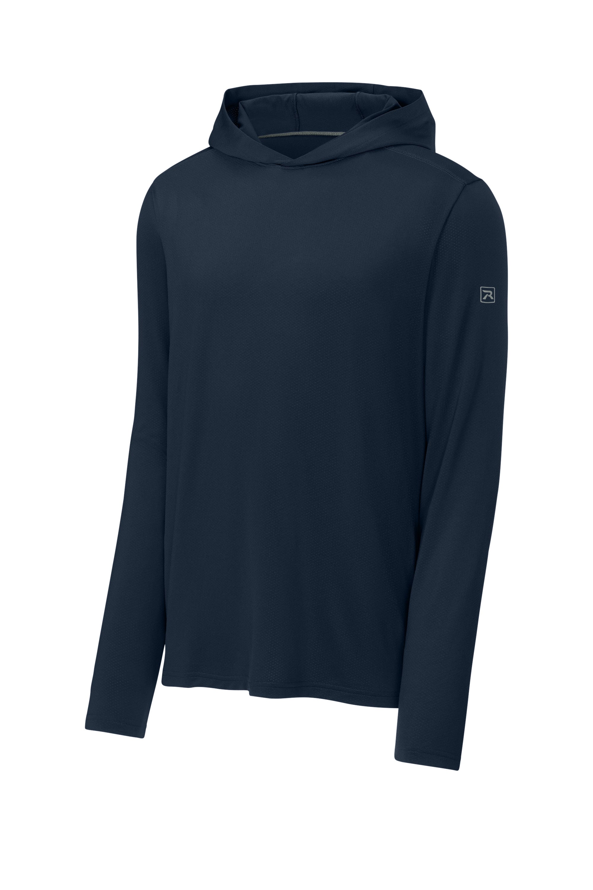 Richardson RA7110LSH Mens Clutch Long Sleeve Hooded T-Shirt Hoodie Navy Blue Form Front