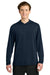 Richardson RA7110LSH Mens Clutch Long Sleeve Hooded T-Shirt Hoodie Navy Blue Model Front