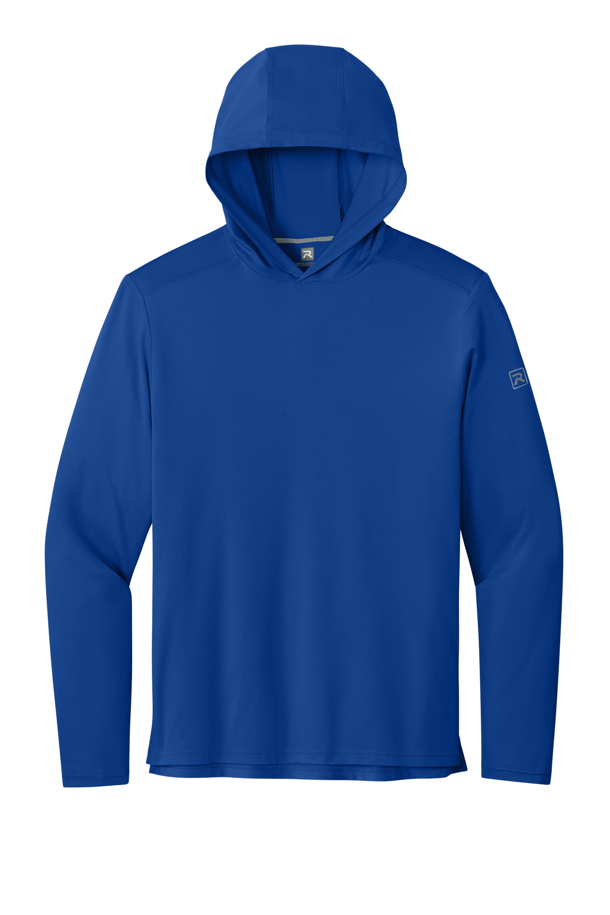 Richardson RA7110LSH Mens Clutch Long Sleeve Hooded T-Shirt Hoodie Royal Blue Flat Front