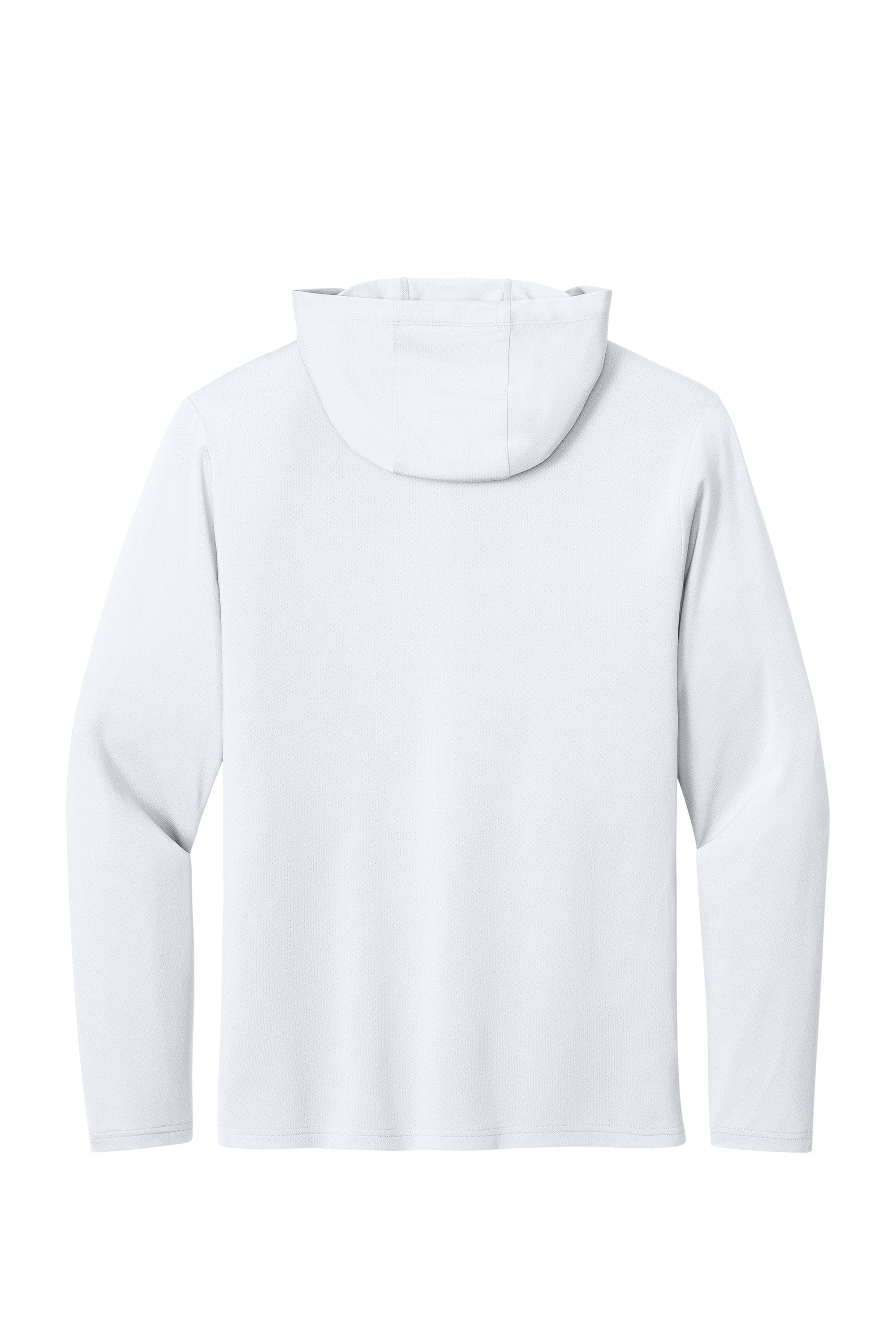 Richardson RA7110LSH Mens Clutch Long Sleeve Hooded T-Shirt Hoodie White Flat Back