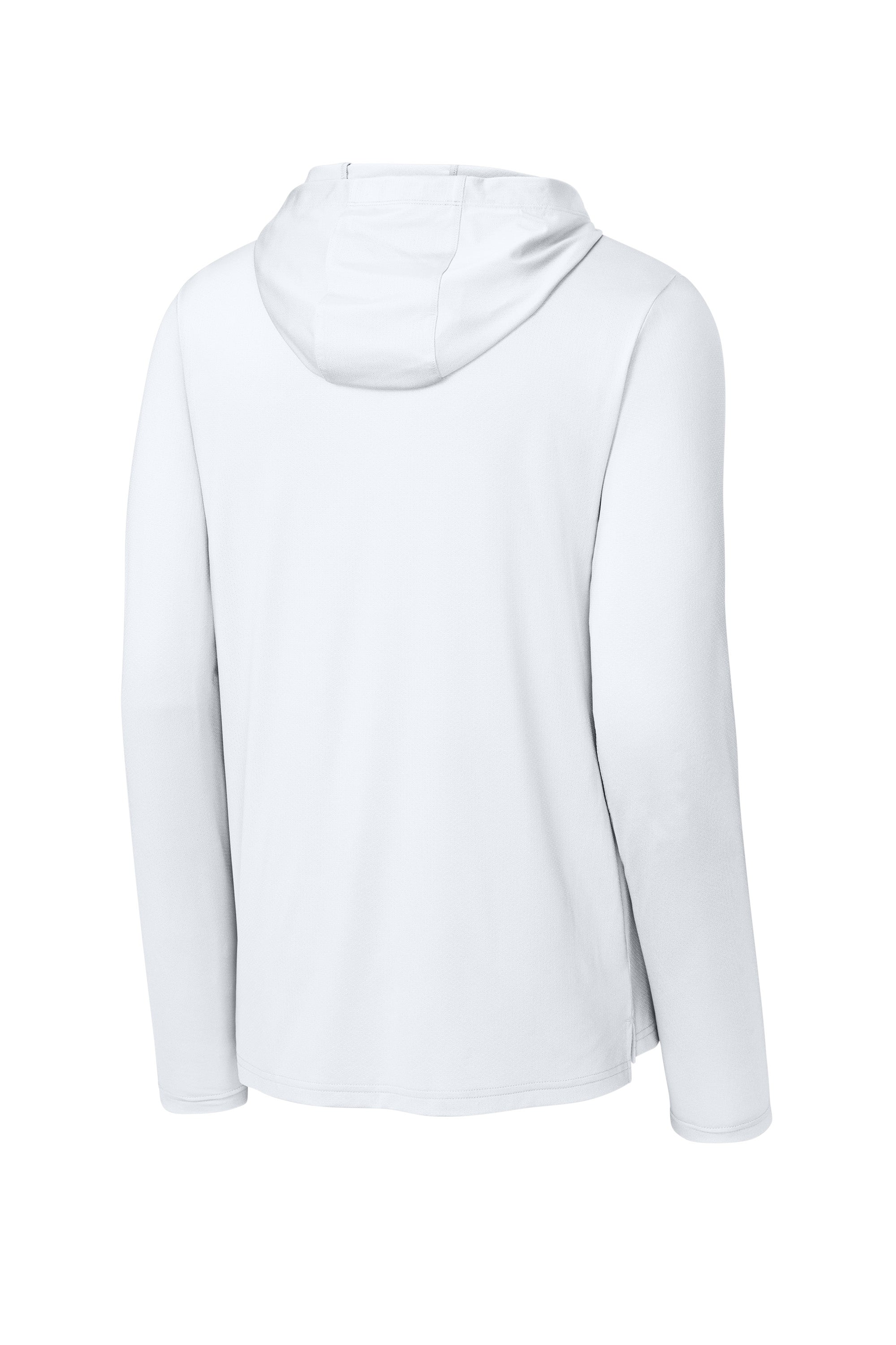 Richardson RA7110LSH Mens Clutch Long Sleeve Hooded T-Shirt Hoodie White Forn Back