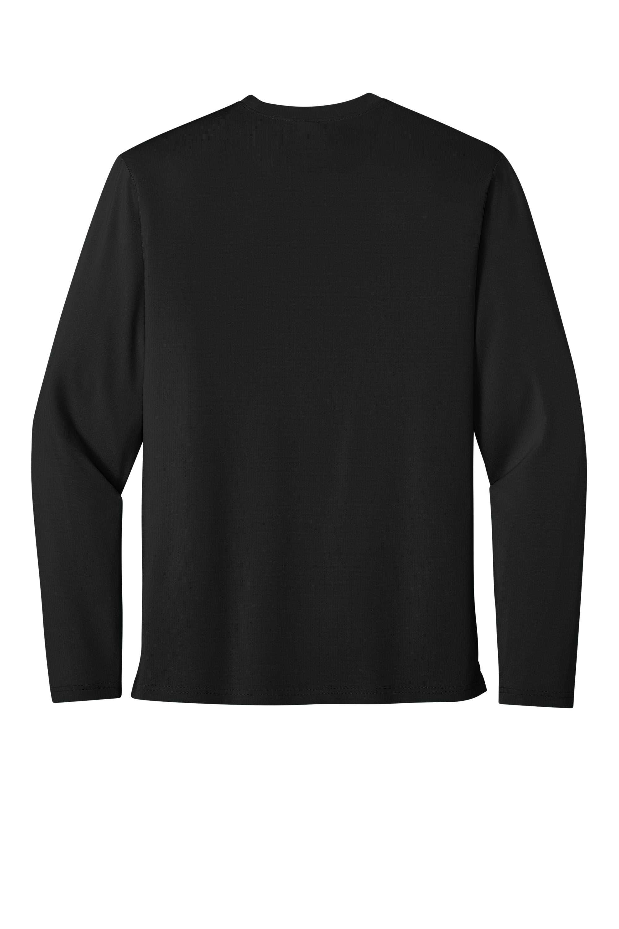 Richardson RA7110LS Mens Clutch Long Sleeve Crewneck T-Shirt Black Flat Back