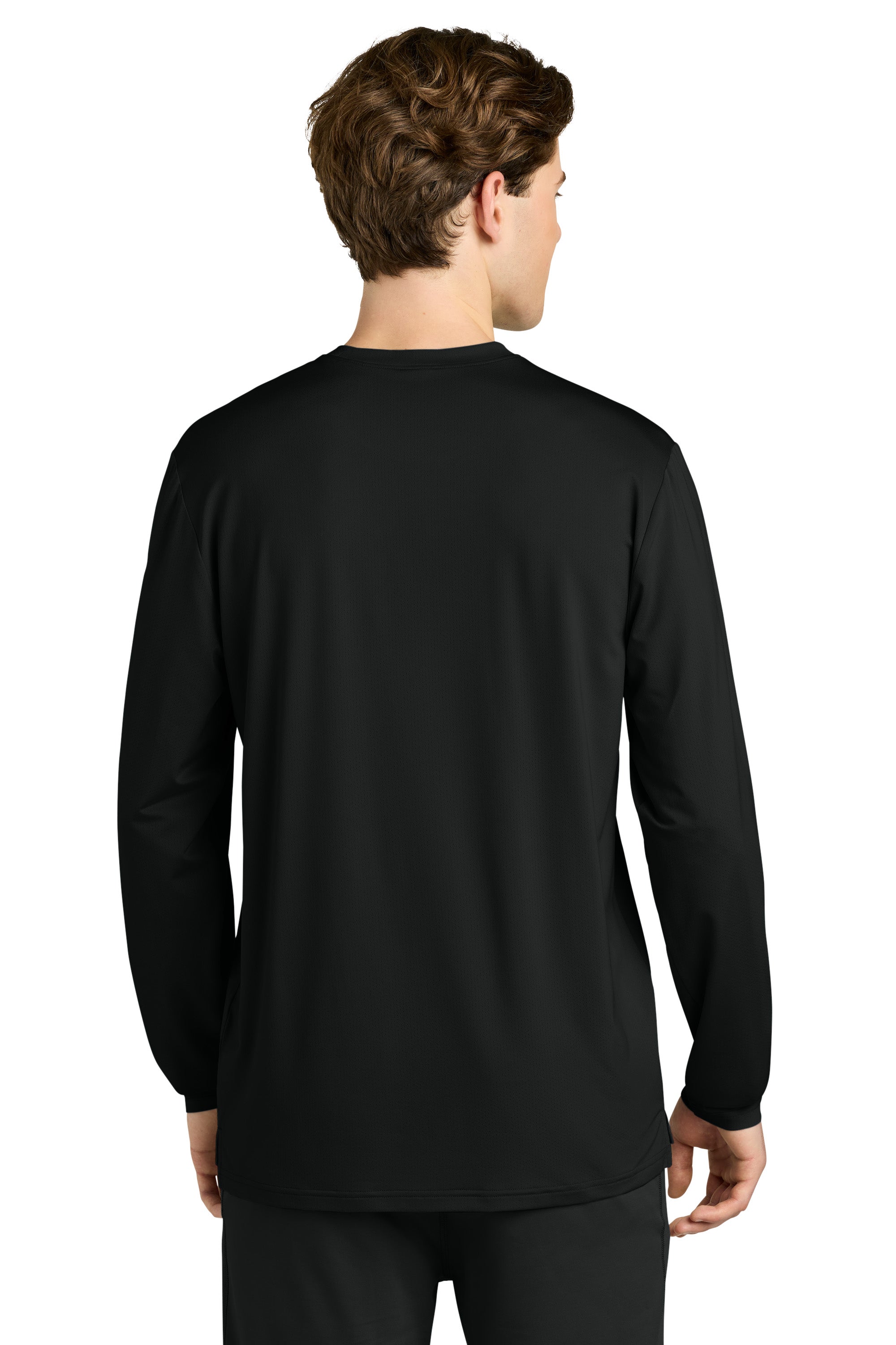 Richardson RA7110LS Mens Clutch Long Sleeve Crewneck T-Shirt Black Model Back