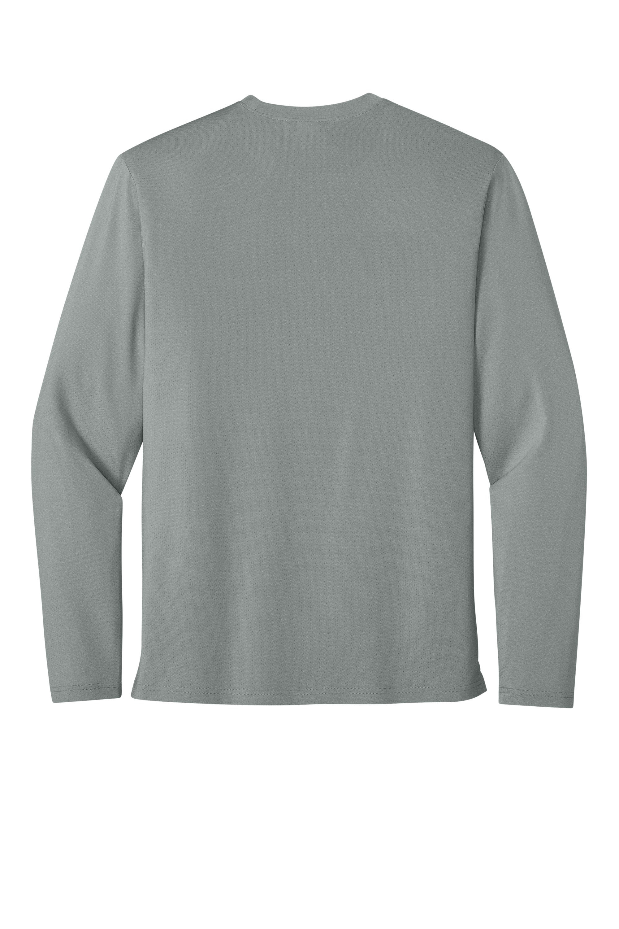 Richardson RA7110LS Mens Clutch Long Sleeve Crewneck T-Shirt Grey Flat Back