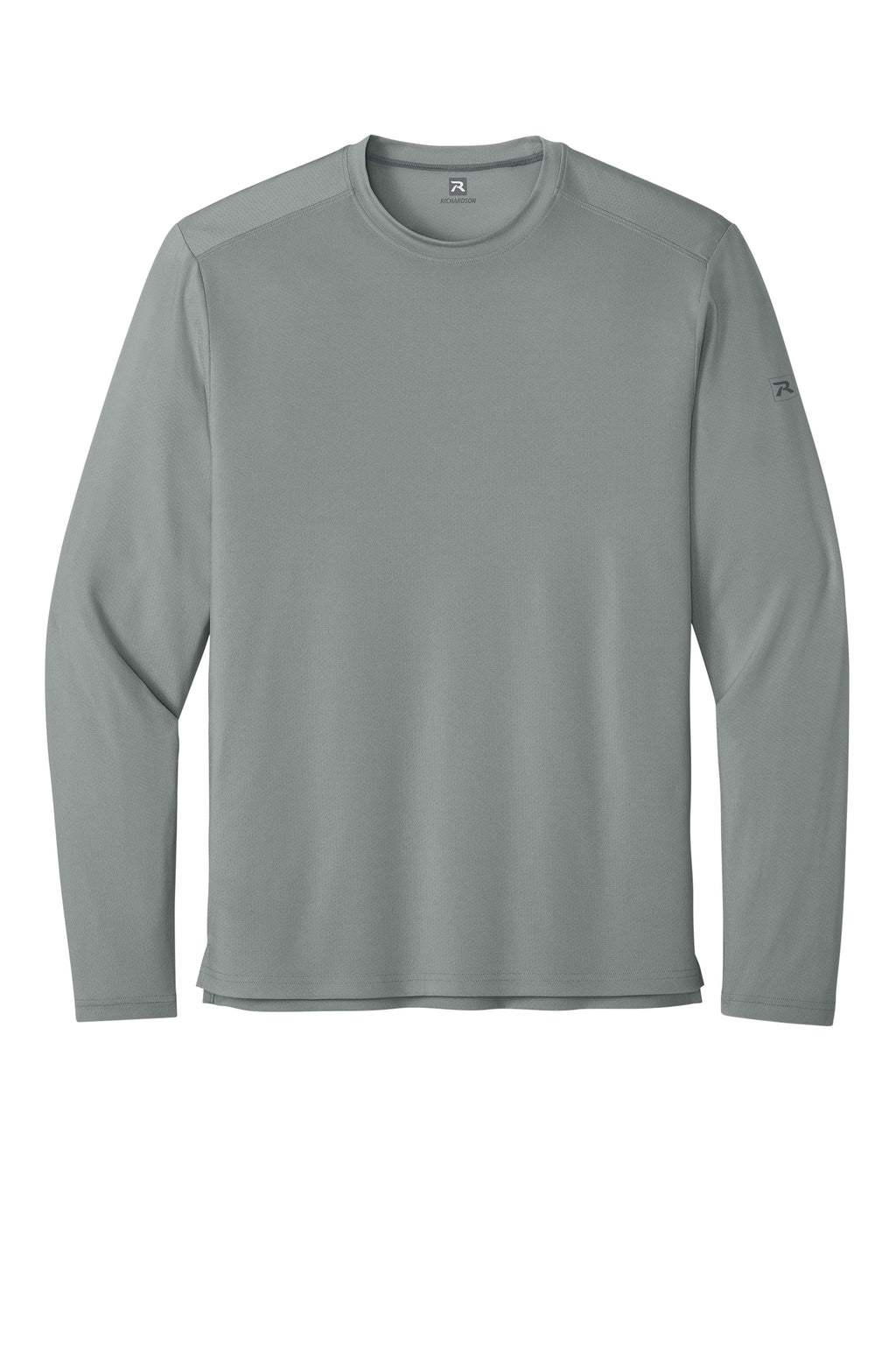 Richardson RA7110LS Mens Clutch Long Sleeve Crewneck T-Shirt Grey Flat Front