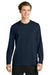 Richardson RA7110LS Mens Clutch Long Sleeve Crewneck T-Shirt Navy Blue Model Front