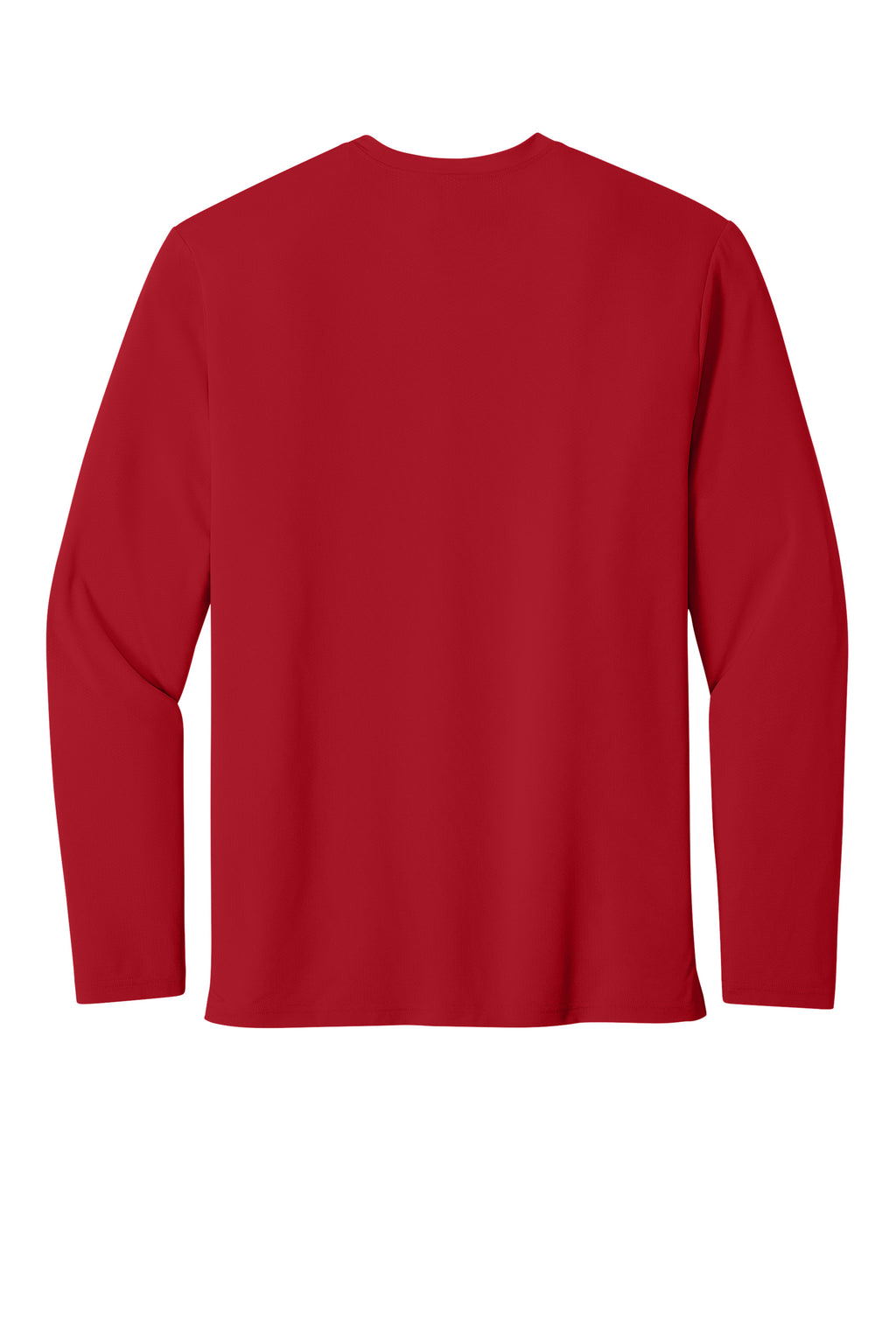 Richardson RA7110LS Mens Clutch Long Sleeve Crewneck T-Shirt Red Flat Back