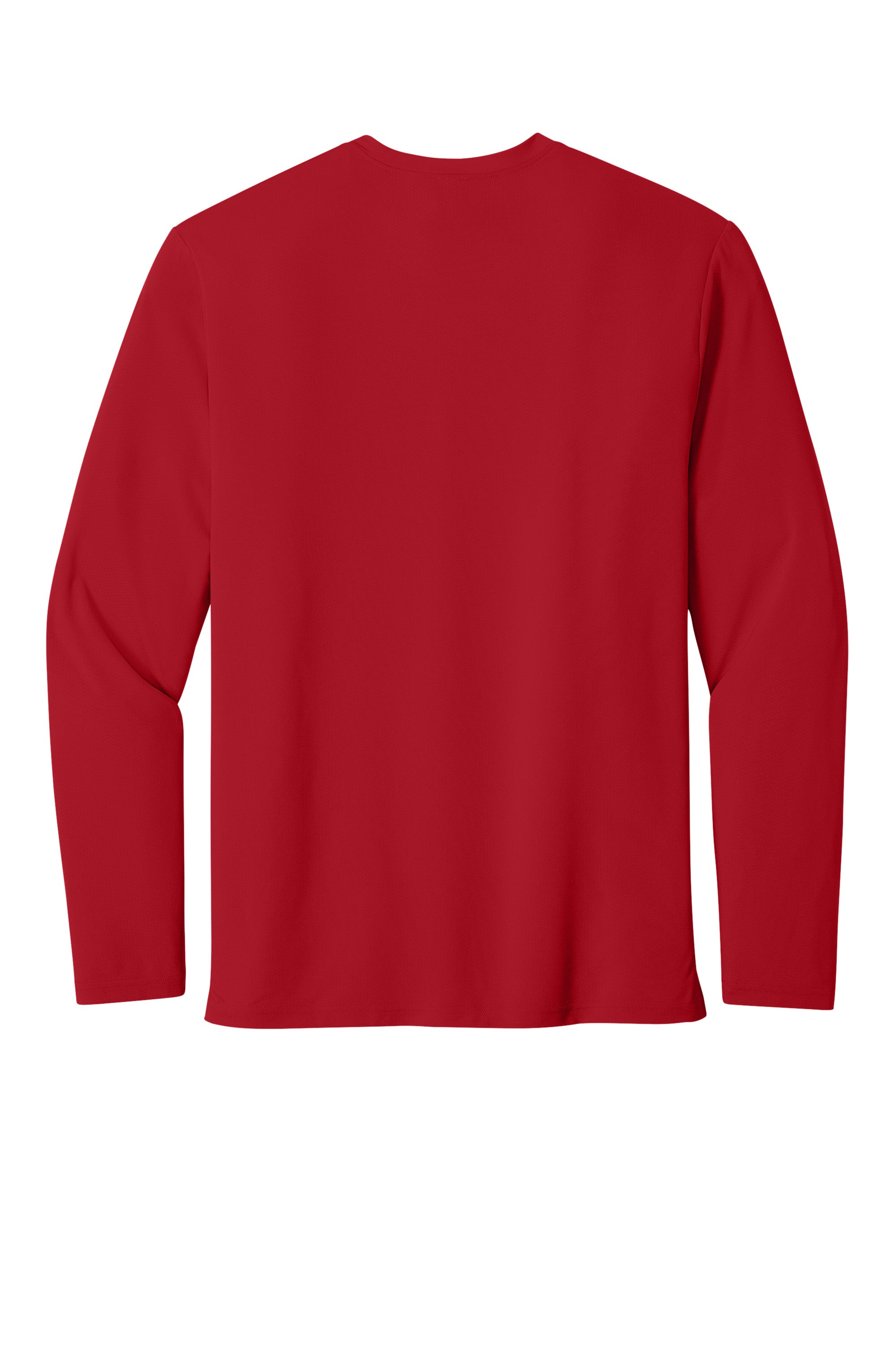 Richardson RA7110LS Mens Clutch Long Sleeve Crewneck T-Shirt Red Flat Back