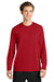 Richardson RA7110LS Mens Clutch Long Sleeve Crewneck T-Shirt Red Model Front