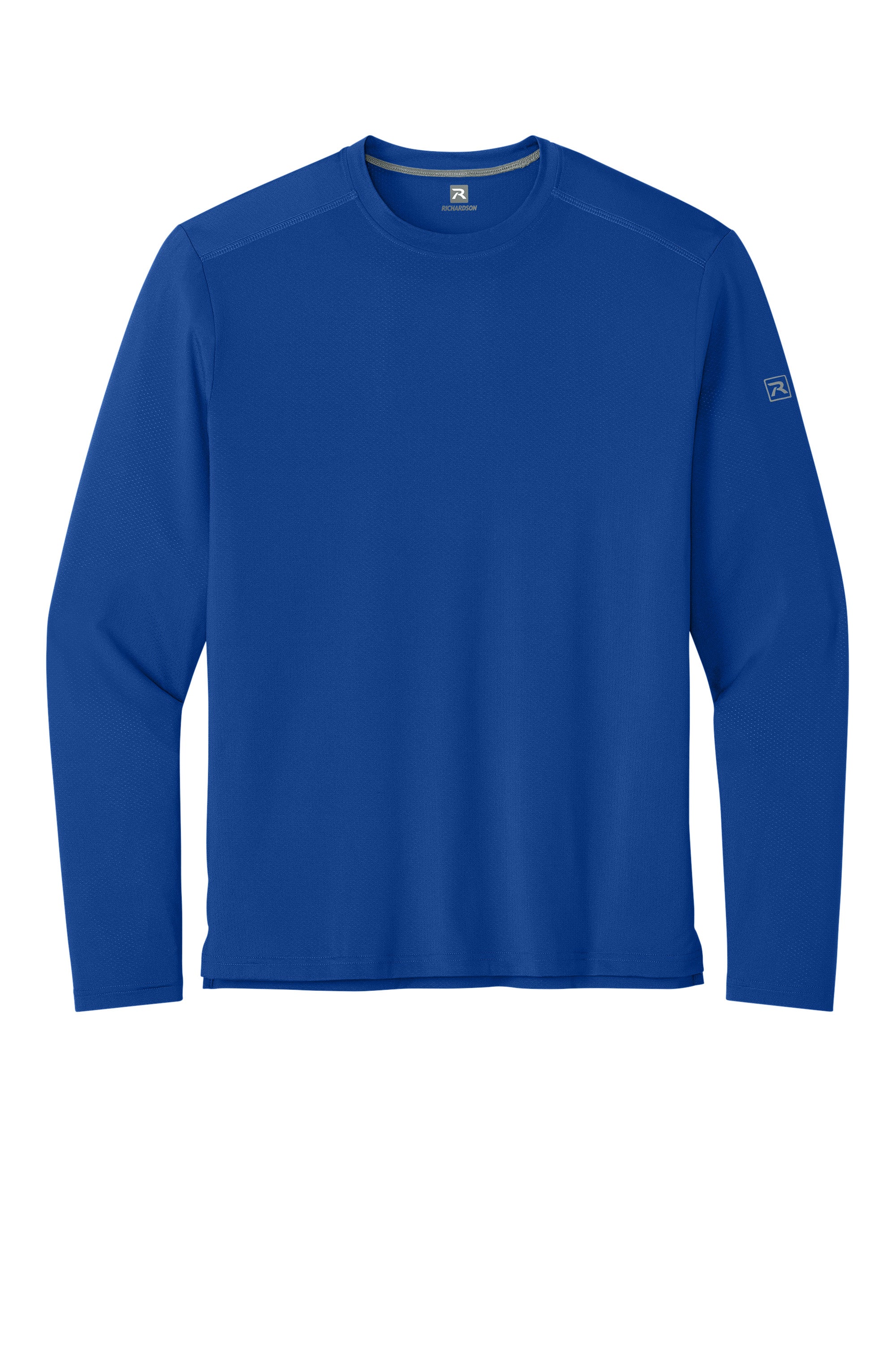 Richardson RA7110LS Mens Clutch Long Sleeve Crewneck T-Shirt Royal Blue Flat Front